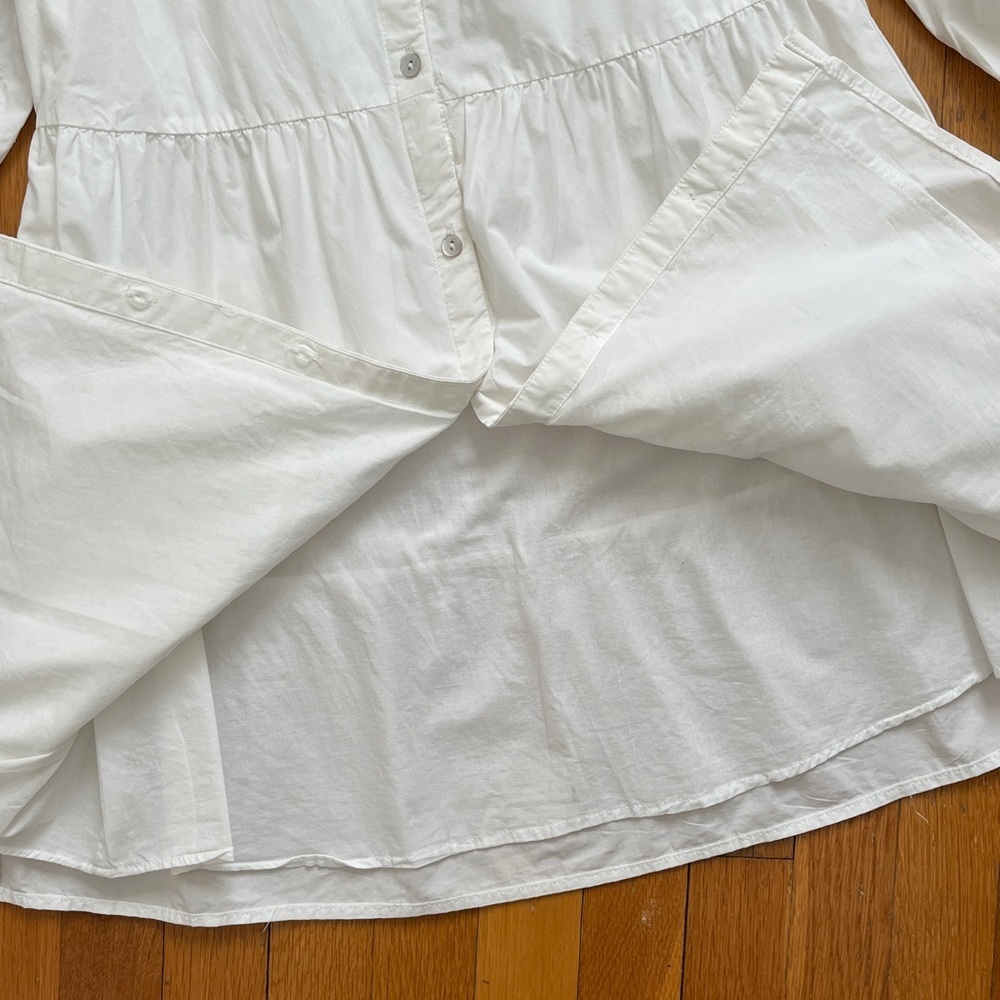 & Other Stories Tiered Cotton Fully Lined Puff Sleeve Shirtdress Mini Dress XS - Picture 6 of 13